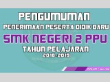 PENGUMUMAN PPDB TAHUN PELAJARAN 2018-2019